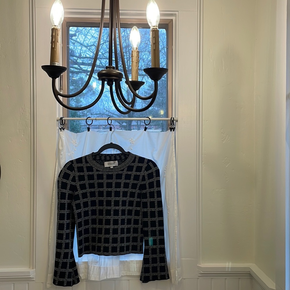 Derek Lam Wool Plaid cropped crew sweater